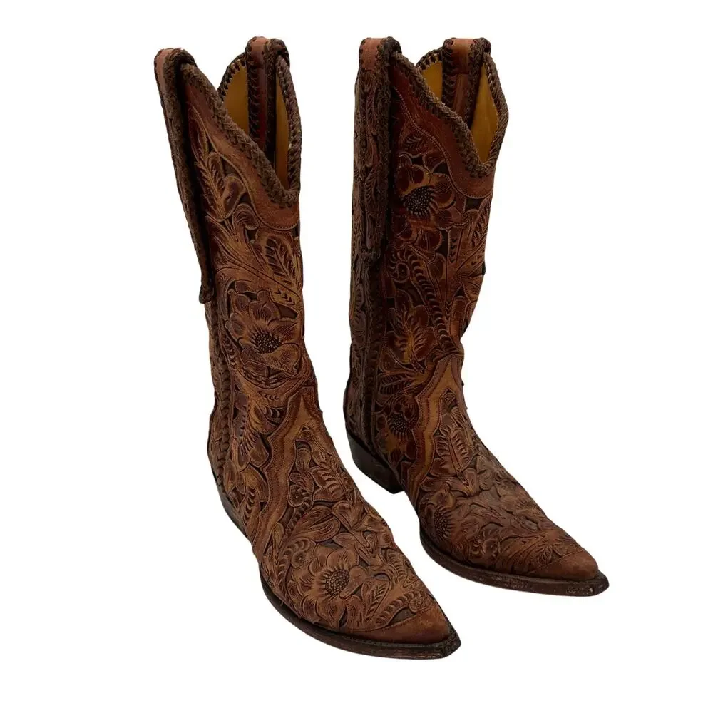 Old Gringo Mens Boots Tooled Size 6.5 D Made in Mexico